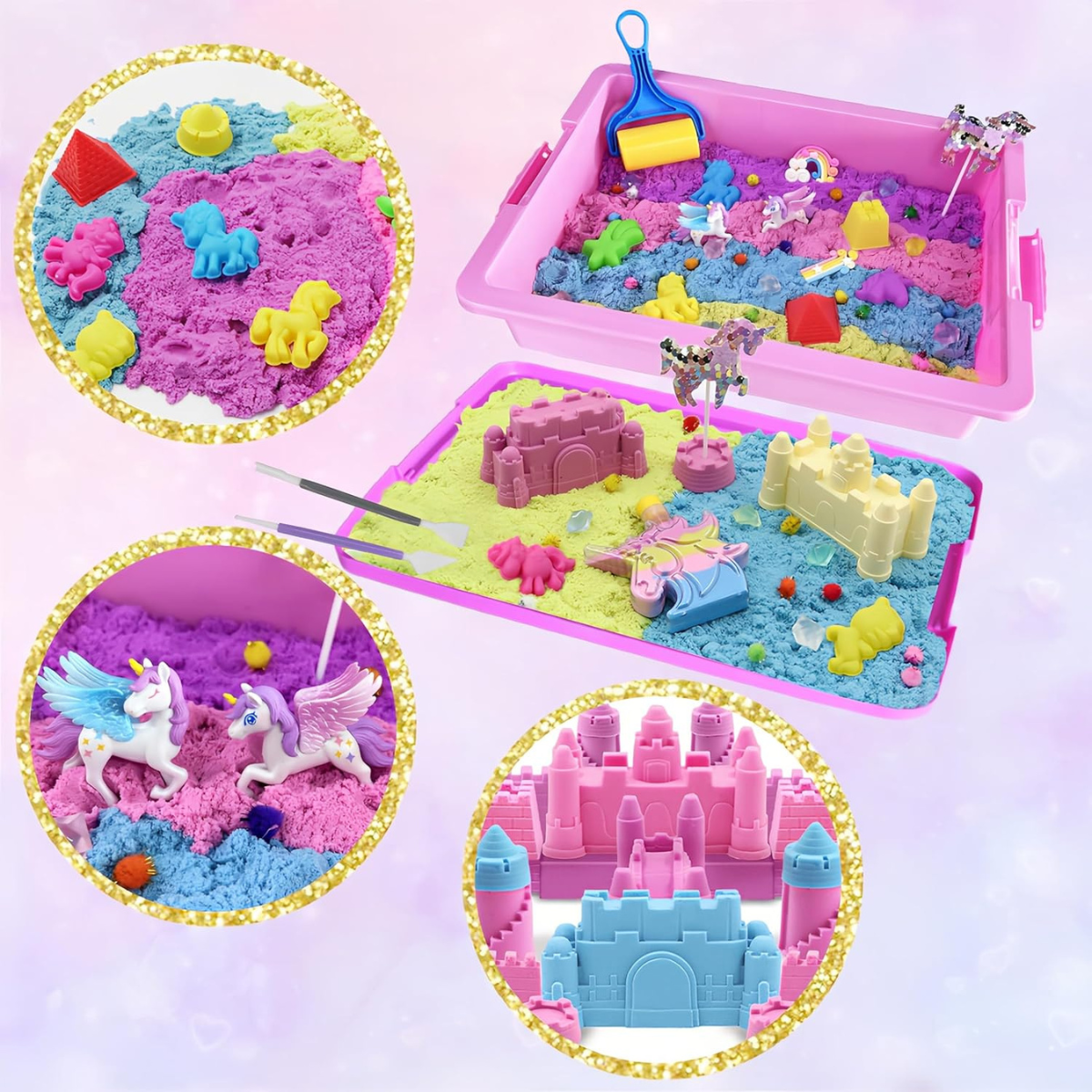 Kinetic Sand Κατασκευαστικό Παιχνίδι με Πτυσσόμενο Κάδο – Σκάψε, Χτίσε & Γκρέμισε (2 κιλά άμμου, για ηλικίες 3+)