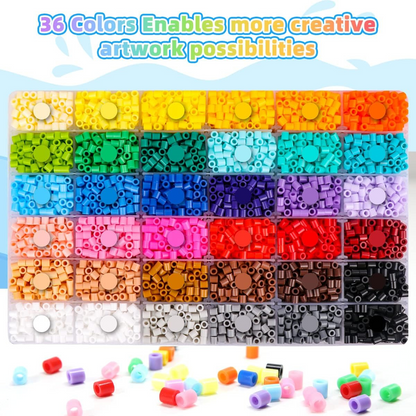 Meland Fuse Beads Kit – 11.000 Χάντρες σε 36 Χρώματα | Περιλαμβάνει Πίνακες, Αξεσουάρ & Οδηγίες (Ηλικίες 5+)