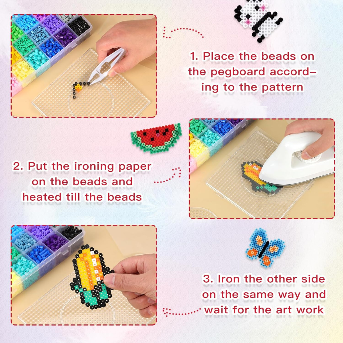 Meland Fuse Beads Kit – 11.000 Χάντρες σε 36 Χρώματα | Περιλαμβάνει Πίνακες, Αξεσουάρ & Οδηγίες (Ηλικίες 5+)