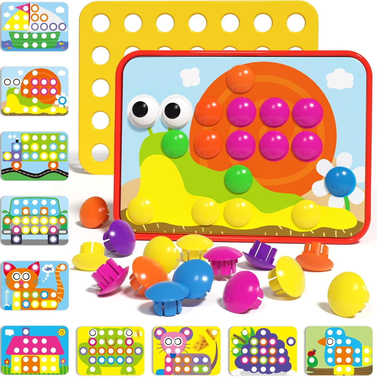 Color Match Genius – Παιχνίδι με Κουμπιά για Εκμάθηση & Λεπτές Κινητικές Δεξιότητες (46 Τεμάχια, 2-5 ετών)