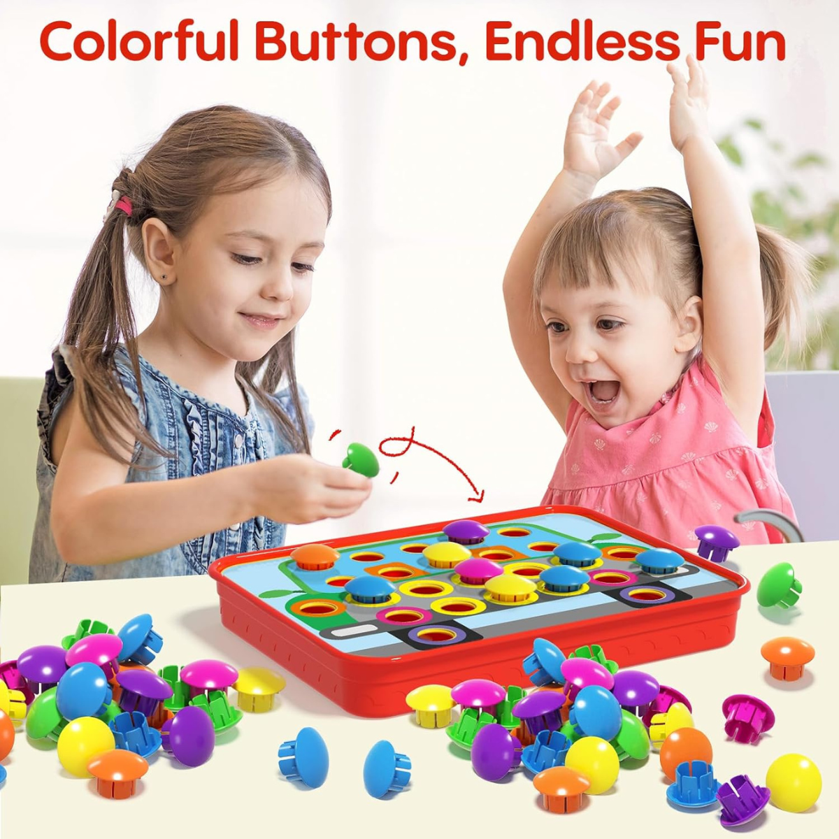 Color Match Genius – Παιχνίδι με Κουμπιά για Εκμάθηση & Λεπτές Κινητικές Δεξιότητες (46 Τεμάχια, 2-5 ετών)