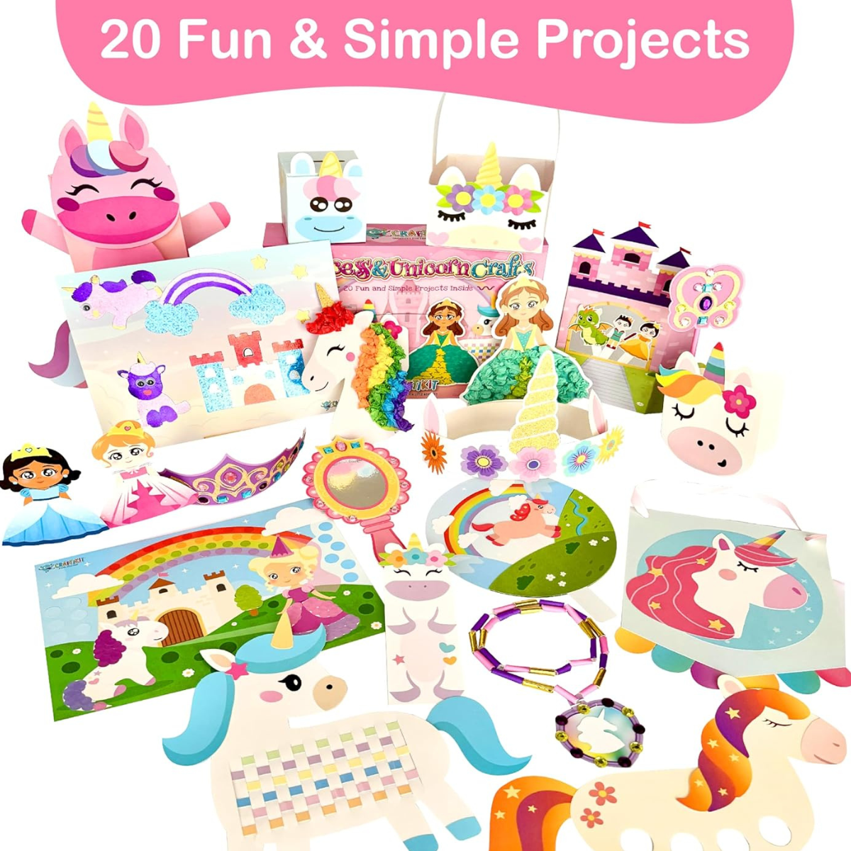 Craftikit Πριγκίπισσες & Μονόκεροι – Σετ 20 Δημιουργικών Κατασκευών (3–10 ετών)