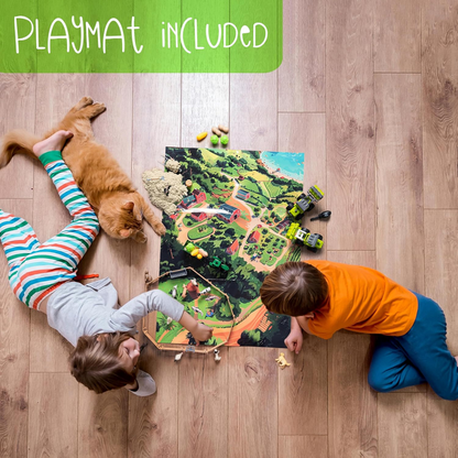 Kinetic Sand - Farm Κατασκευαστικό Παιχνίδι – Φορητό Πτυσσόμενο Κάδος με Γερανό, Φορτηγό και 2 κιλά Αισθητηριακής Άμμου (Για ηλικίες 3+)