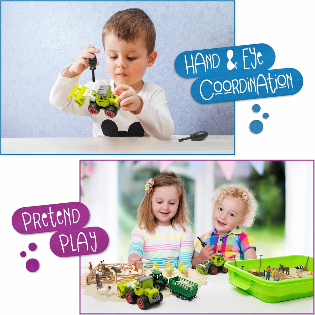 Kinetic Sand - Farm Κατασκευαστικό Παιχνίδι – Φορητό Πτυσσόμενο Κάδος με Γερανό, Φορτηγό και 2 κιλά Αισθητηριακής Άμμου (Για ηλικίες 3+)