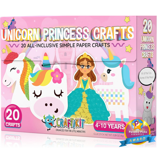 Craftikit Πριγκίπισσες & Μονόκεροι – Σετ 20 Δημιουργικών Κατασκευών (3–10 ετών)