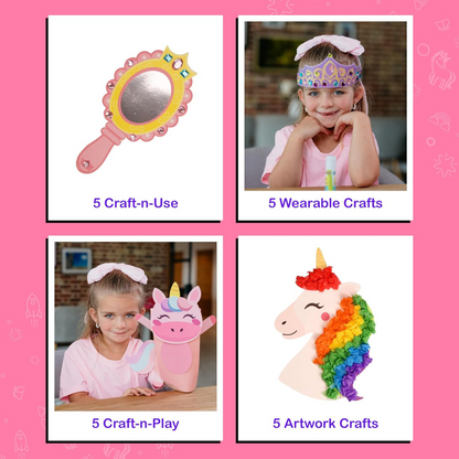 Craftikit Πριγκίπισσες & Μονόκεροι – Σετ 20 Δημιουργικών Κατασκευών (3–10 ετών)