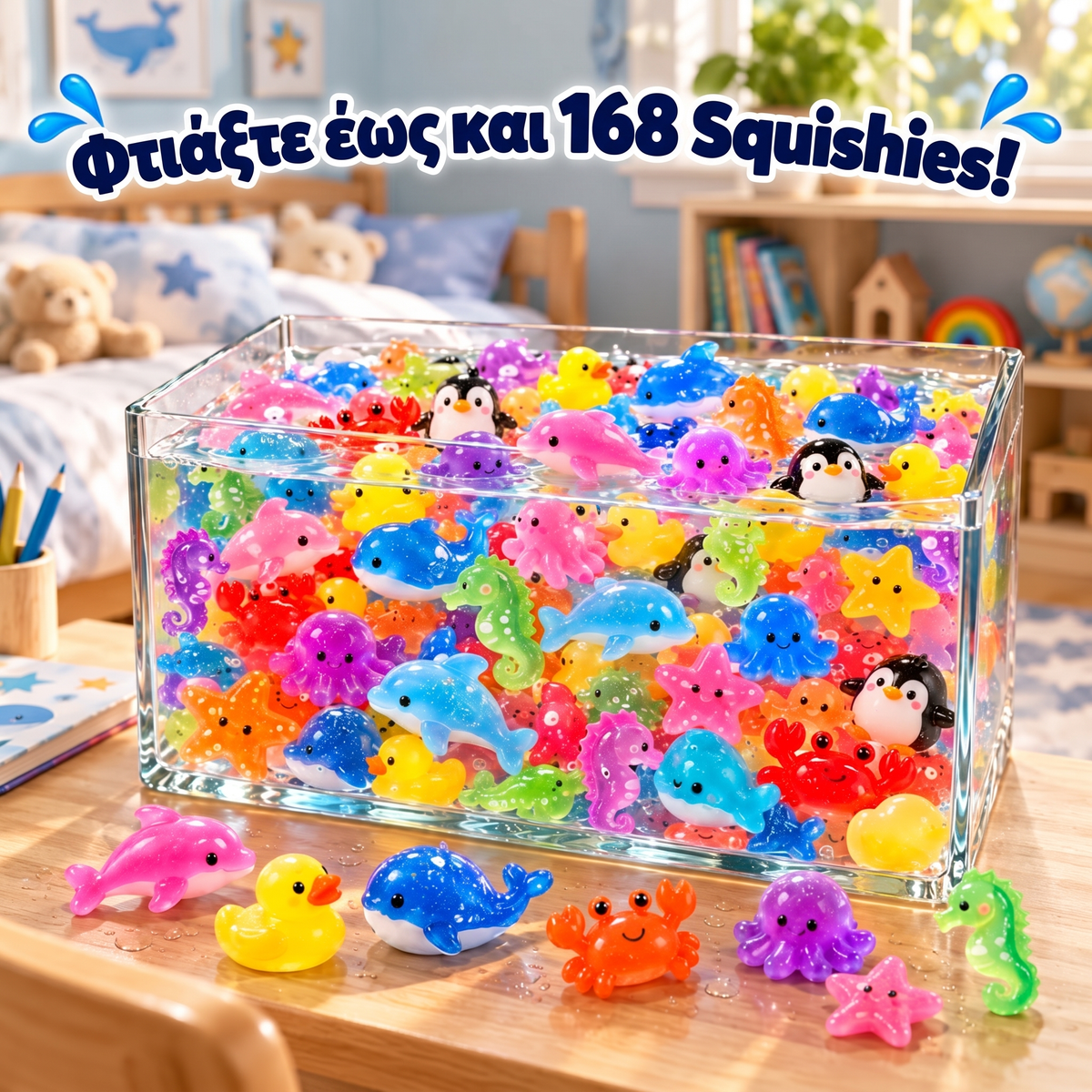Magic Water Squishies – Δημιουργικό σετ για κατασκευή 3D φιγούρων | Θαλάσσιος κόσμος | 3+ ετών
