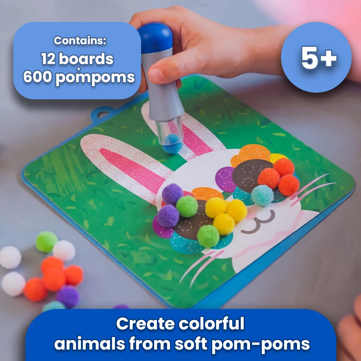 Pom Pom Kit – φτιάξε αφράτα 3D ζωάκια από μαλακά πομ πομ χωρίς ακαταστασία! (5+ ετών)