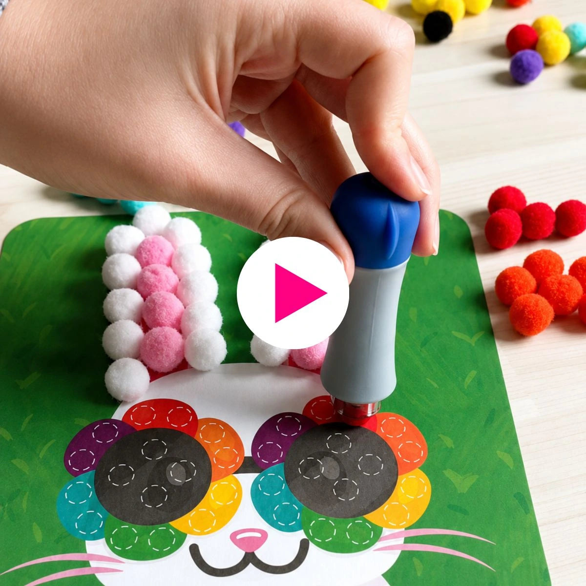 Pom Pom Kit – φτιάξε αφράτα 3D ζωάκια από μαλακά πομ πομ χωρίς ακαταστασία! (5+ ετών)